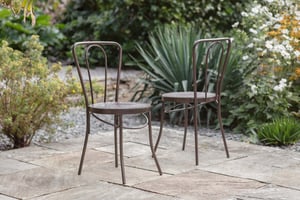 nkuku Jeavika Iron Outdoor Bistro Dining Chair | Garden | One Size | Dark Brown