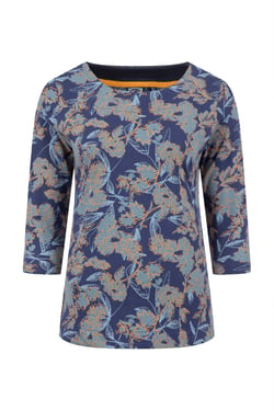 Weird Fish Pinto Printed Jersey T-Shirt Moonlight Blue Size 10