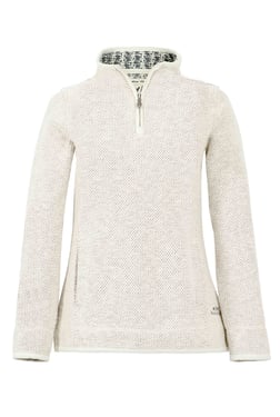 Weird Fish Aria 1/4 Zip Eco Macaroni Sweatshirt Ecru Size 8
