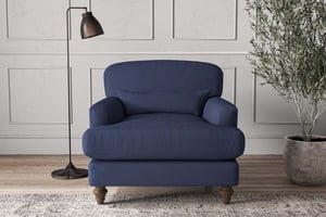 nkuku Deni Armchair | Make To Order | Recycled Cotton Navy | No Colour