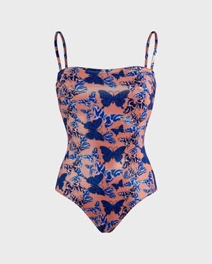 Vilebrequin - Women Bustier One-piece Swimsuit Disco Butterfly - Swimwear - Facette - Pink - Size L
