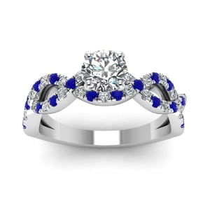Jeulia Twist Round Cut Sterling Silver Ring