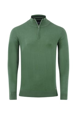 Weird Fish Frederick 1/4 Zip Fine Knit Jumper Army Green Size XL