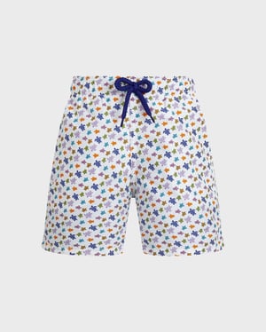 Vilebrequin - Boys Swim Shorts Micro Ronde Des Tortues - Swimwear - Jim - White - Size 14