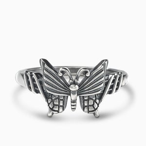 Jeulia Butterfly Design Sterling Silver Ring