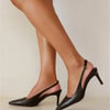 The Harlow Pointed Toe Heels Black PU