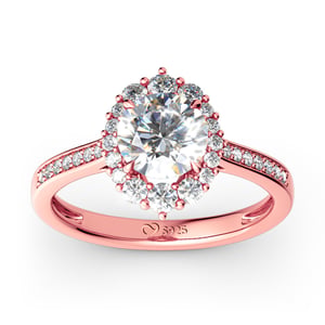 Jeulia Halo Round Cut Sterling Silver Ring