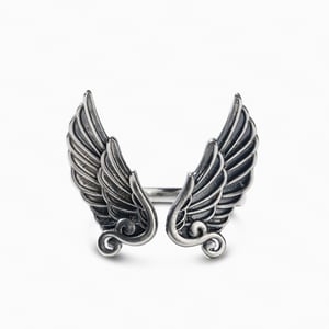 Jeulia Wings Design Sterling Silver Open Ring