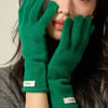 100% Wool Knit Gloves - Green / One Size