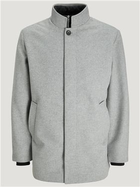 Jack & Jones Harrison Wool Jacket - Light Grey Melange - XL