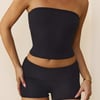 BASE Luxe Rib Strapless Bandeau Black