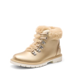 DREAM PAIRS Girls  Lace Up Faux Fur Ankle Boots