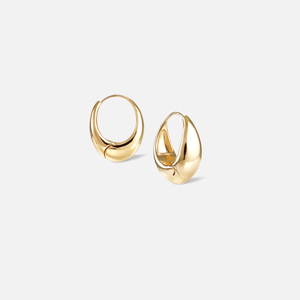Drop Hoop Earrings - Golden/Silver - Gold