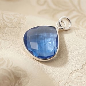 Silver Blue Topaz December Birthstone Pendant