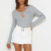 Cooler Turn Ribbed Top Grey