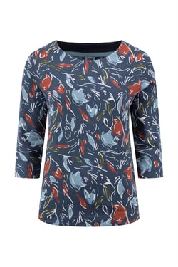 Weird Fish Pinto Printed Jersey T-Shirt Navy Blue Size 12