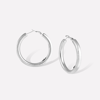 Retro Large Hoop Silver Earrings