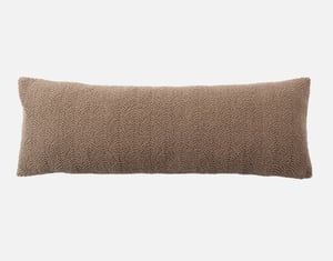 QE Home Ripple Boucle Lumbar Pillow With Removable Insert in Truffle, Geometric, Brown