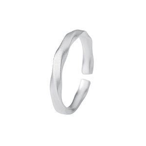 Jeulia Twist Texture Matte Sterling Silver Adjustable Men's Band