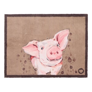 Farmyard Pig Washable Doormat - 65x85cm