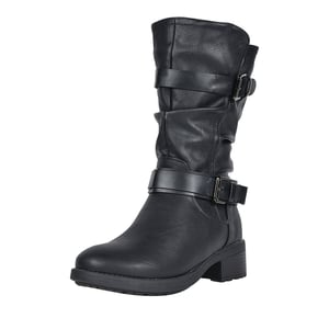 DREAM PAIRS Faux Fur Mid Calf Winter Riding Boots