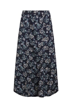 Weird Fish Tiya Lenzing EcoVero™ Printed Viscose Midi Skirt Black Iris Size 8