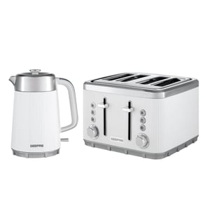 1.7L 3000W Electric Kettle & 4 Slice Toaster Kitchen Set Arcus White