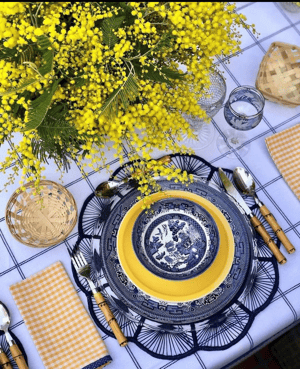 Petal Perfection Handwoven Iraca Placemat - Solid Color (one color) / Orange
