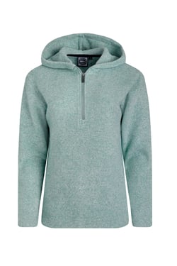 Weird Fish Alisa Eco 1/4 Zip Snow Marl Fleece Hoodie Mineral Blue Size 10