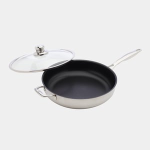 Nonstick Clad Saute Pan with Glass Lid - Induction - 5.3 qt