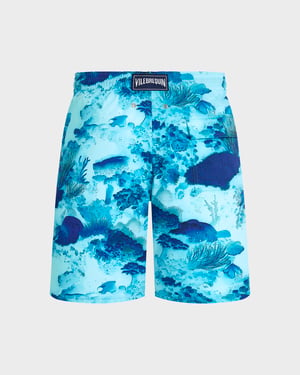 Vilebrequin - Men Long Stretch Swim Shorts Coral Reef - Swimwear - Okorise - Blue - Size XXXL