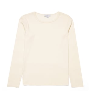 Sunspel Womens Rib L/S T-Shirt Ecru