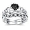 Jeulia Classic Sterling Silver  Claddagh Ring Set
