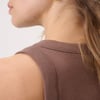Light Brown Ribbed Racer Vest