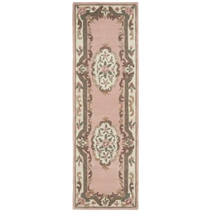 Shensi Aubusson Rug Runner in Pink - 67x210cm