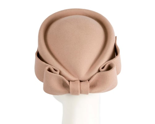 Beige Max Alexander Felt Pillbox Hat – Classic Winter Style