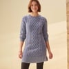 Juliet Cable Knit Dress - Bleached Denim