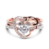 Jeulia Interlocking Two Tone Round Cut Sterling Silver Ring Set
