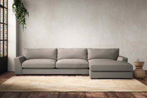nkuku Guddu Right Hand Chaise Sofa | Make To Order | Grand | Recycled Cotton Flax