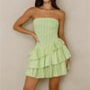 Run This Night Strapless Mini Dress Lime