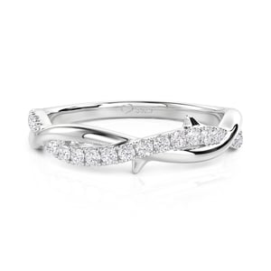 Jeulia Classic Thorn Twist Eternity Ring for Women Sterling Silver