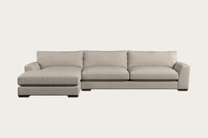 nkuku Guddu Left Hand Chaise Sofa | Make To Order | Grand | Brera Linen Natural