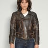 Padded Leather Biker Jacket