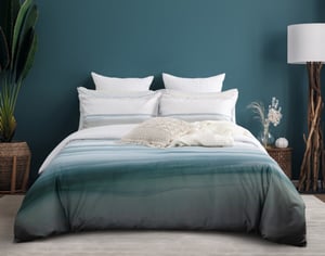QE Home Tidal Duvet Cover, TENCEL™ Lyocell, Ombre, Blue, Super King