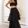 Two Becomes One Frill Maxi Skirt Black