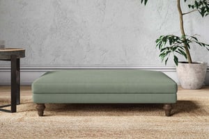 nkuku Marri Large Dining Footstool | Make To Order | Brera Linen Jade | No Colour
