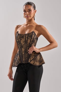 AKIRA Just A Girl Lace Corset Top | Black | Size 1X