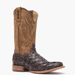 Durango® Premium Exotics Dark Brown Pirarucu Western Boot