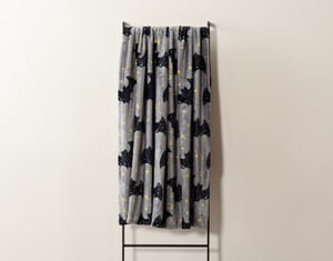 QE Home Halloween Fleece Throw in Moonlit Bats, Seasonal, Grey