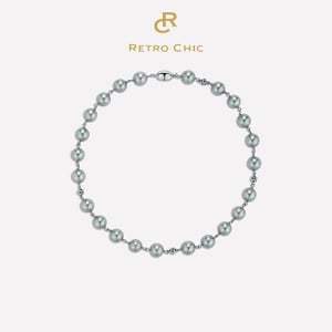 Leopard Shell Pearl Necklace - Light Gray